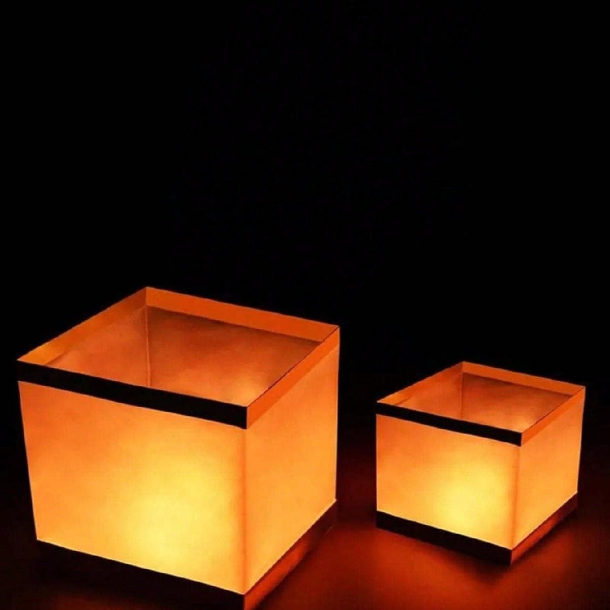5 pièces Lanternes de rivière de festival traditionnelles avec une forme carrée, ornement de bureau pour faire des vœux (bougies non incluses)