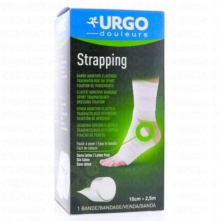 URGO Douleurs Strapping Bande Adhésive Élastique 10cm x 2,5m